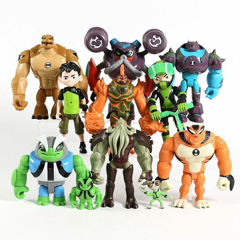 11PCS Ben 10 Action Figures Toy Set Tennyson Four Arms Heatblast Gift Cake Topper