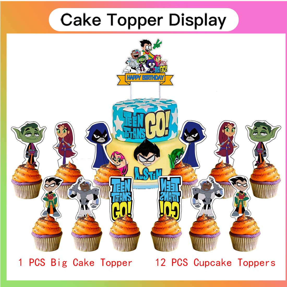 Teen Titans Go Party Supplies Decor Tableware Backdrop Banner Cake Topper Balloons Birthday Decorations