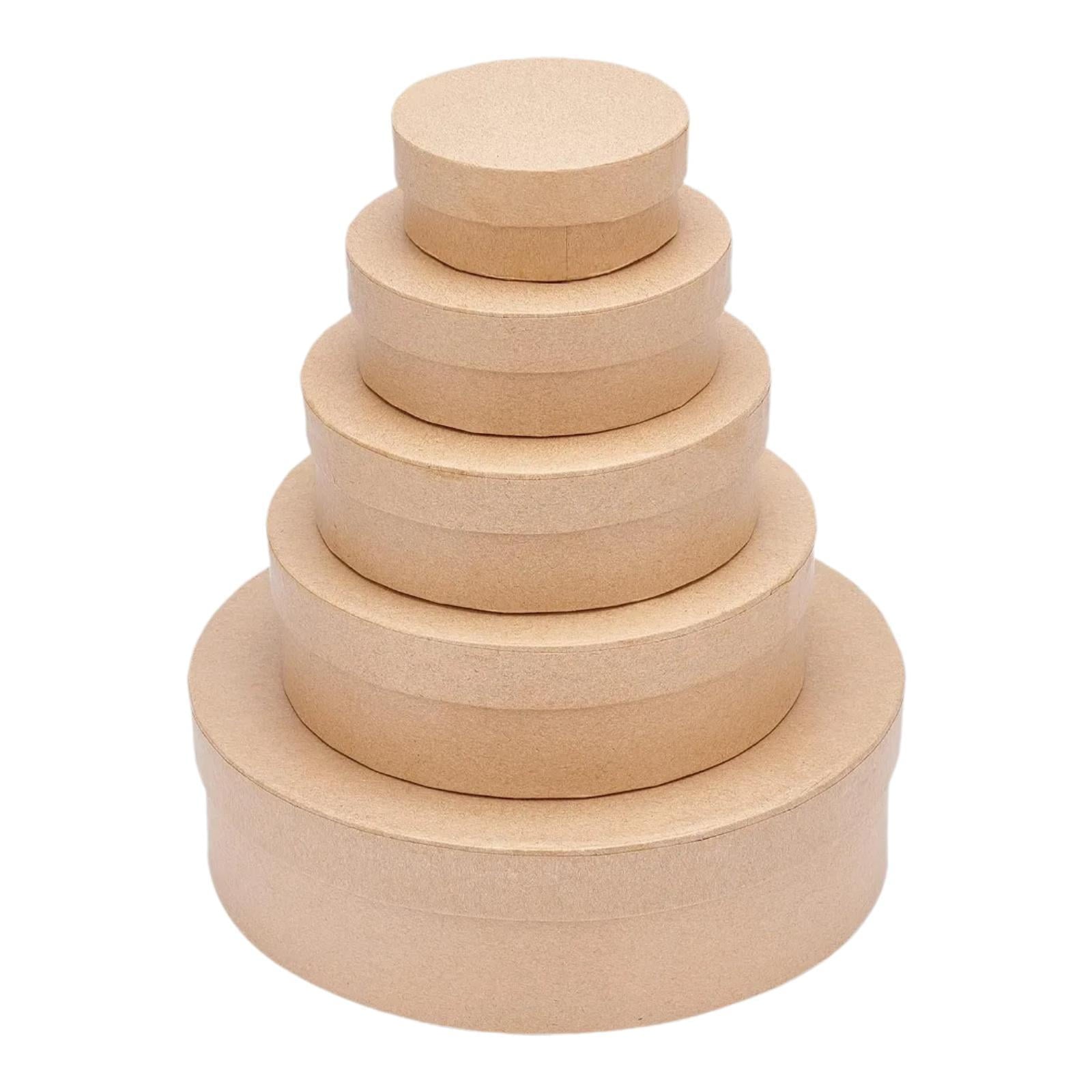 Sharprepublic 5 Pieces Gift Boxes for Presents Gift Wrapping Storage Biscuit Case Round Paper