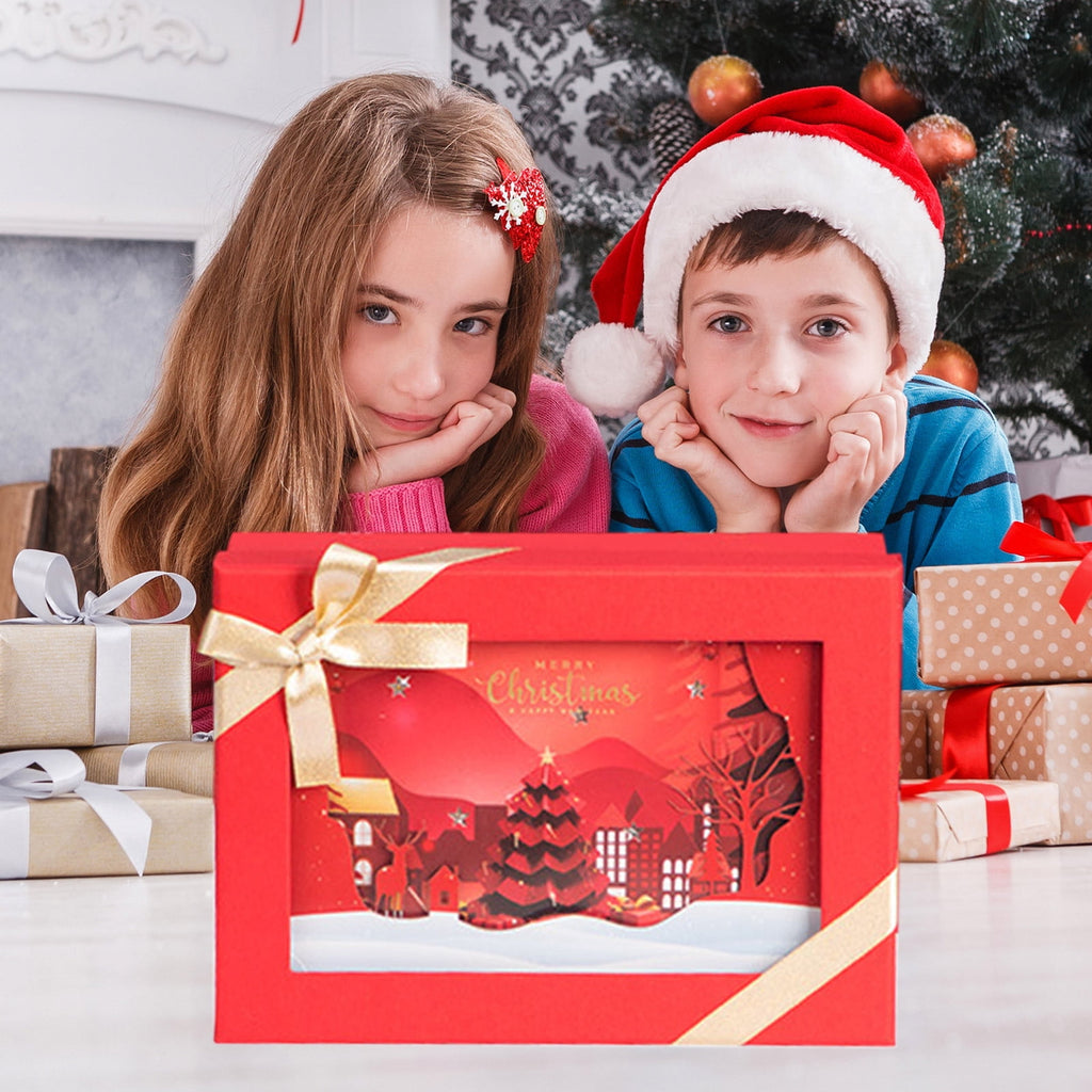 InsCrazy Christmas Deals New Christmas Girlfriend Gift Box With Lights Cute Christmas Eve Gift Box With Lights