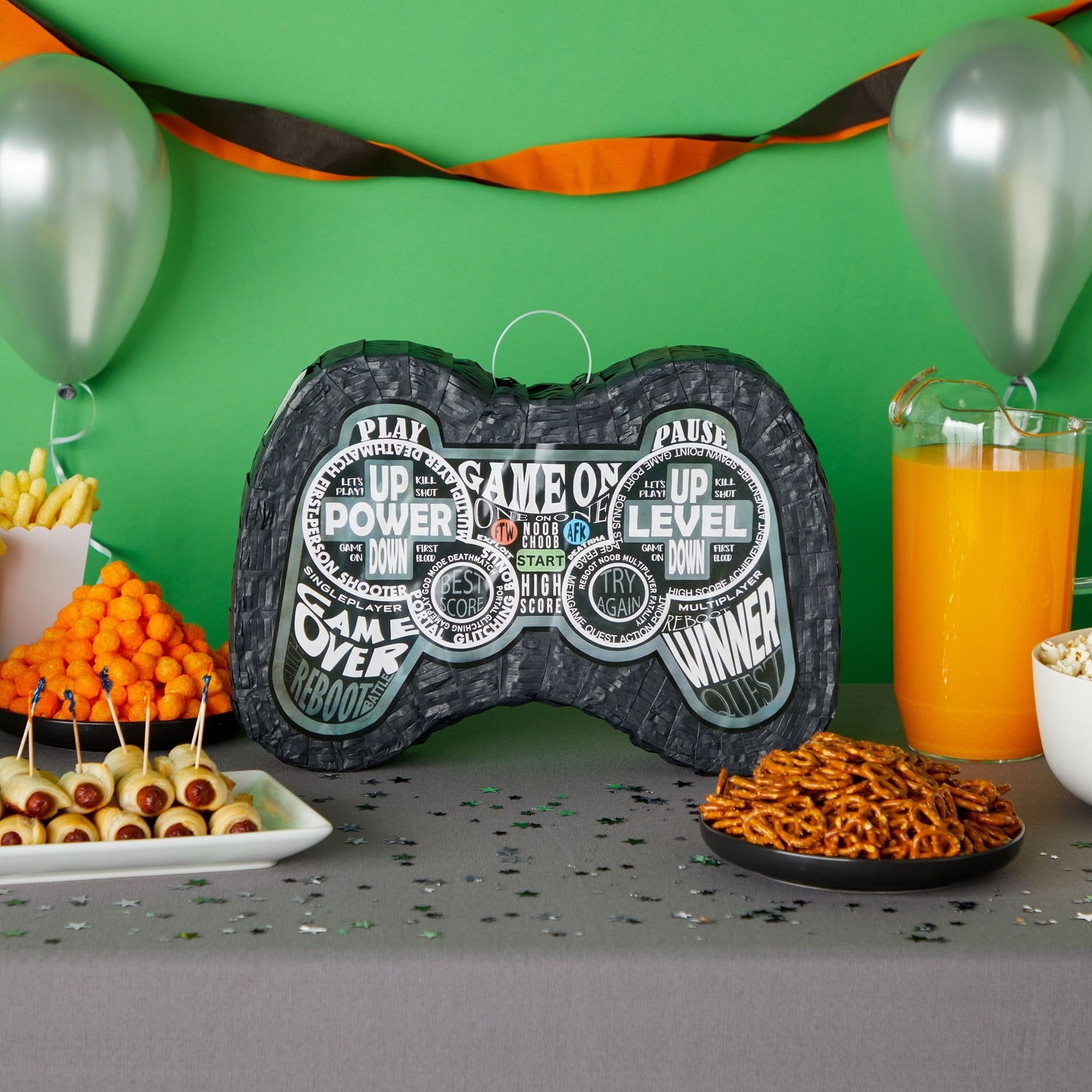 Video Game Pinata for Boys, Gamer Birthday Decorations and Party Supplies, Controller Shaped (Small, 16.5x11x3 in), For Ages 3+