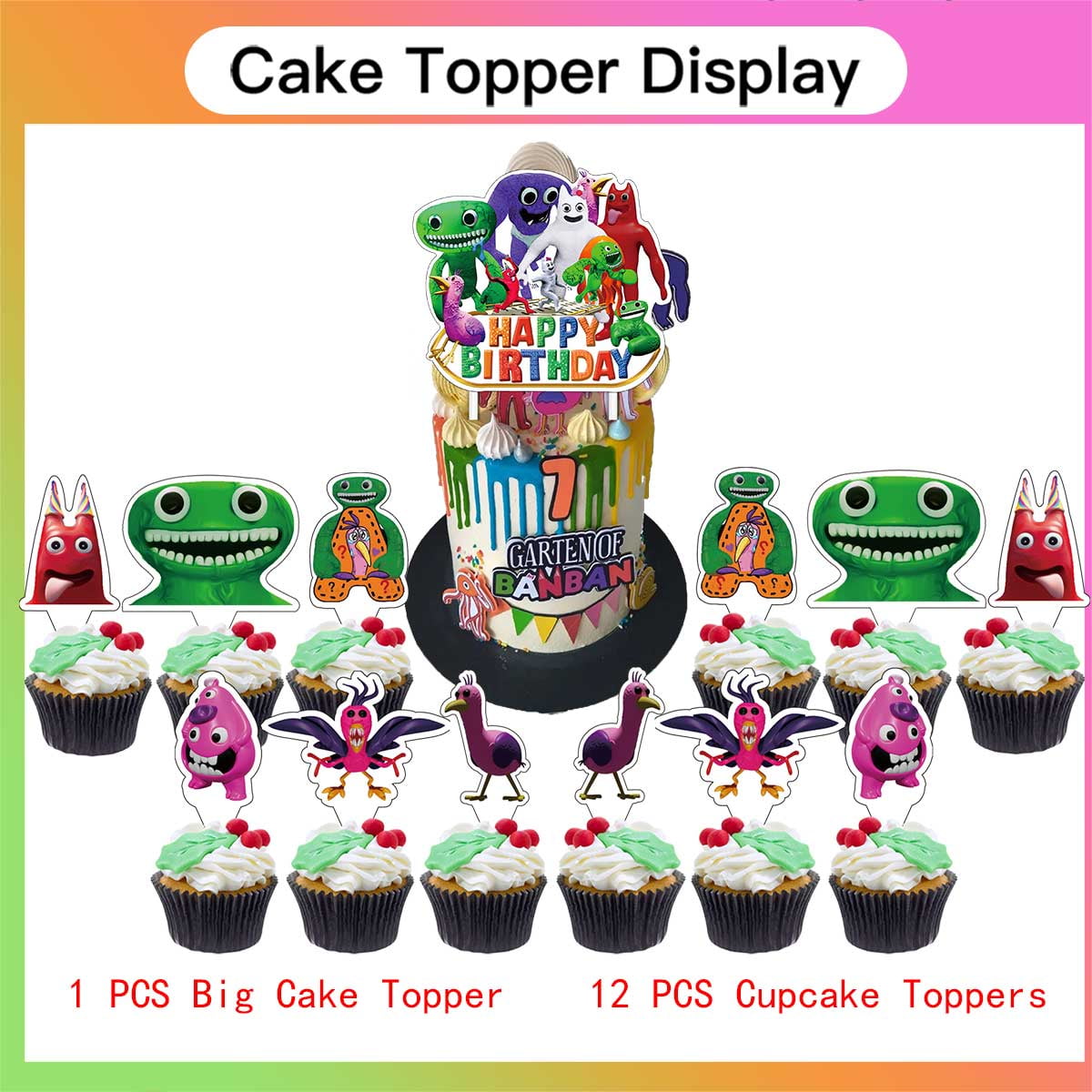Garten of banban Party Supplies Decor Backdrop Cake Topper Plates Balloons Banner Decorations Tableware