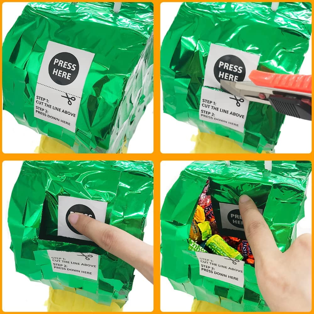 Dinosaur Pinata for Dinosaur Theme Party Favor with Smile & Yellow Belly, Birthday Anniversary Celebration Party Supplies (16.5 x 13.5 x 4 inches)