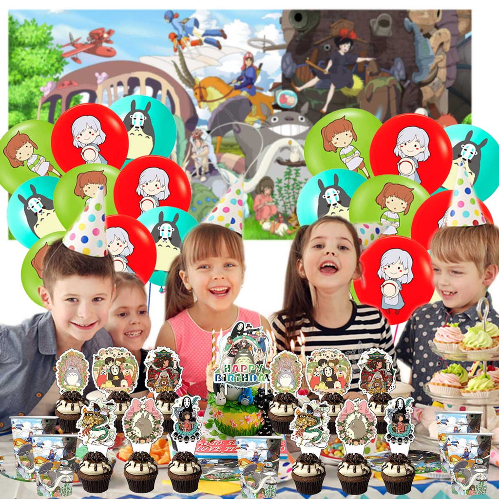 Studio of Ghibli Party Supplies Cake Topper Decor Banner Backdrop Tableware Balloons Birthday Decorations
