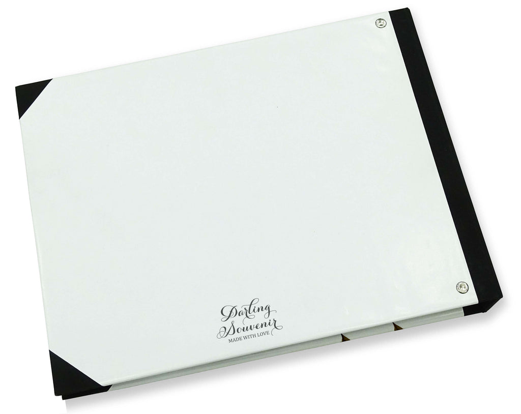 Darling Souvenir White Floral Wedding Guest Book Hardbound Guest Sign-In Book Guest Registry Guestbook-9 x 12 Inches