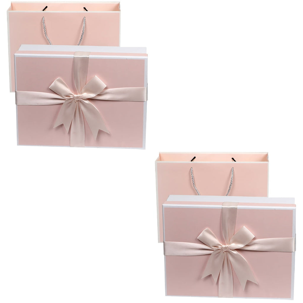 Masteelf 2 pcs Delicate Bow Ribbon Wrapping Box Christmas Gift Wrapper Christmas Gift Box
