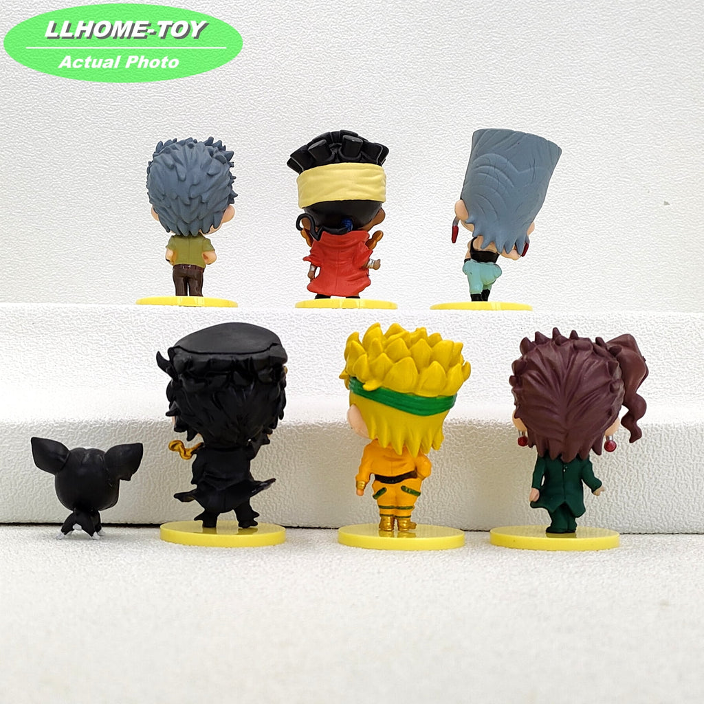 Anime JJ Bizarre Adventure Joseph 6pcs cute PVC Figure Toy Gift cake topper