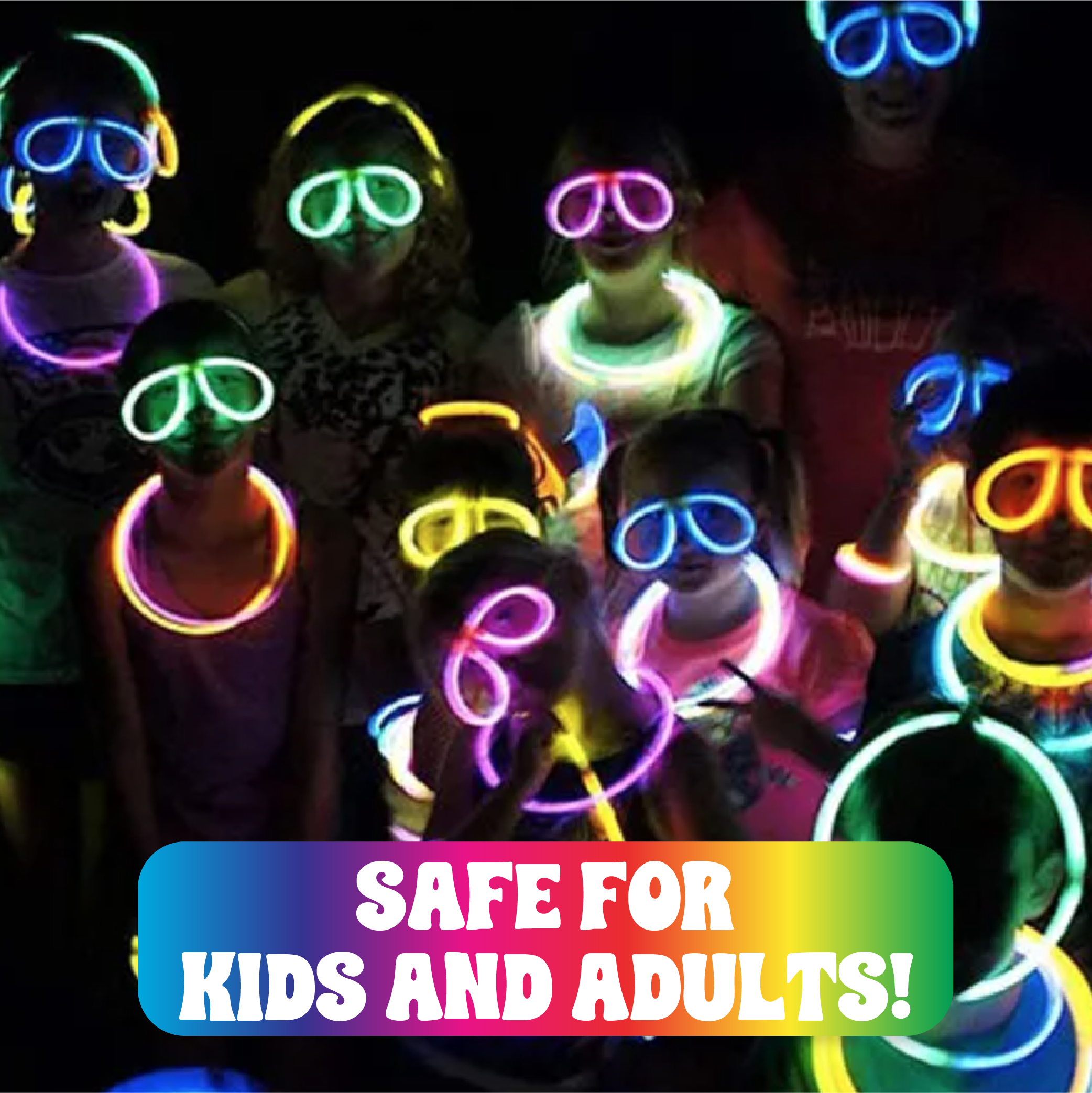 Kaitek Glow Party Pack – 448 Pcs Glow Sticks and Cool Connectors for Glasses, Headbands and More Fun!