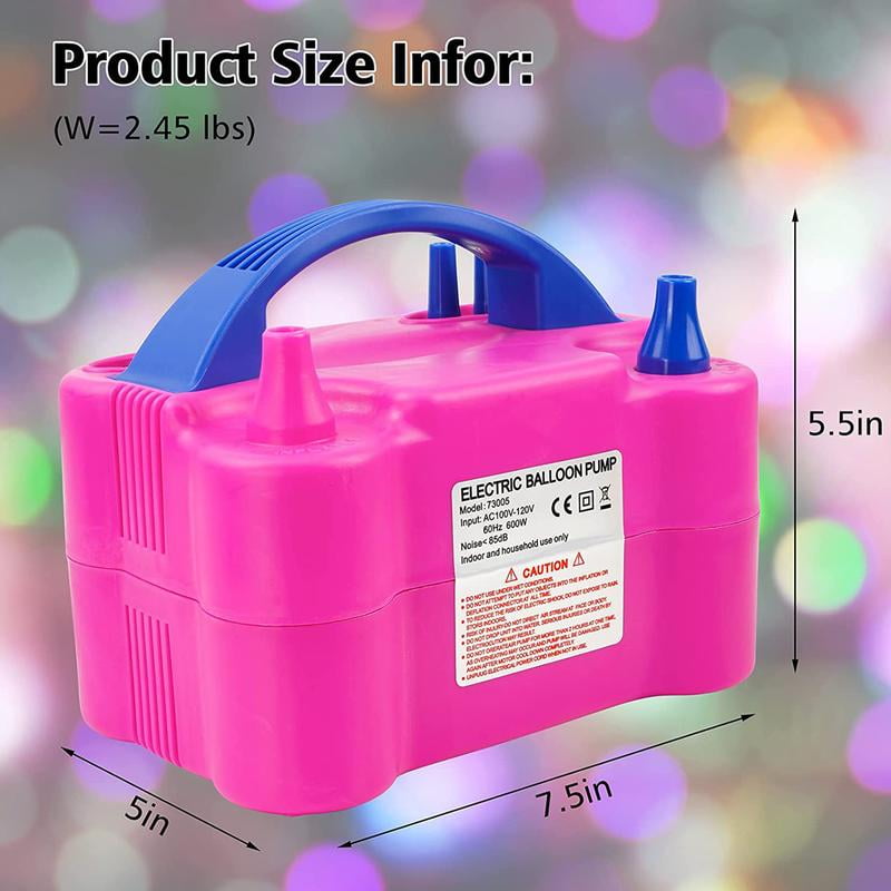 Electric Air Balloon Pump, Portable Dual Nozzle Electric Balloon Inflator, Electric Balloon Pump for Birthday Party Decoration, 110V 600W