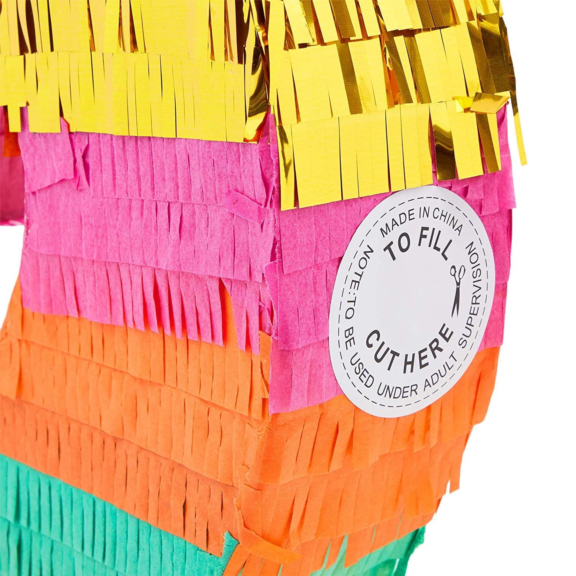 BLUE PANDA Rainbow Themed Number 2 Pinata for Kids Ages 3-14 Birthday Party Supplies, Fiesta, Cinco de Mayo Celebration, Small (16.5 x 11 x 3 In)