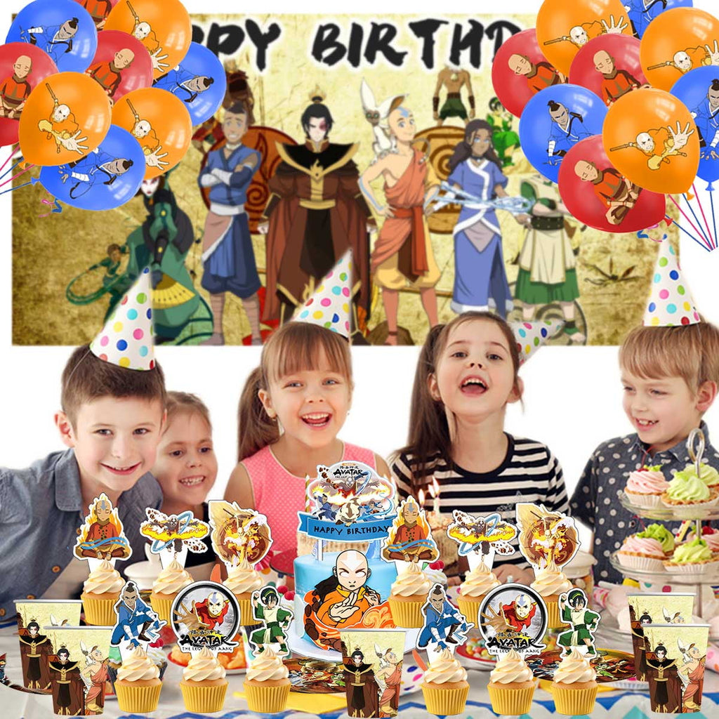 avatar the last airbender Birthday Party Supplies Balloons Plates Decoration Cake Topper Decor Tableware Banner Backdrop