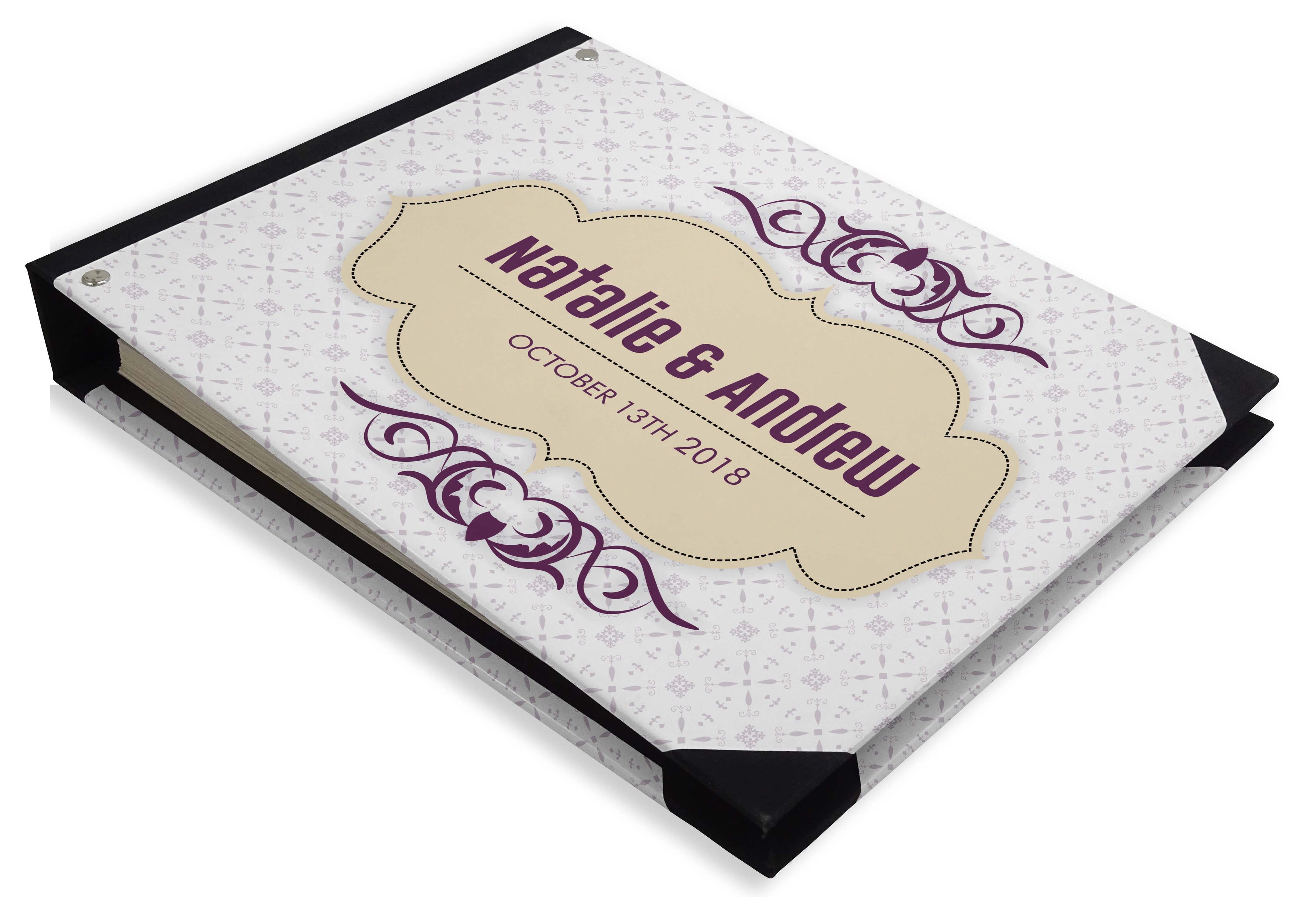 Darling Souvenir White Geometric Wedding Guest Book Hardbound Guest Sign-In Book Guest Registry Guestbook-9 x 12 Inches