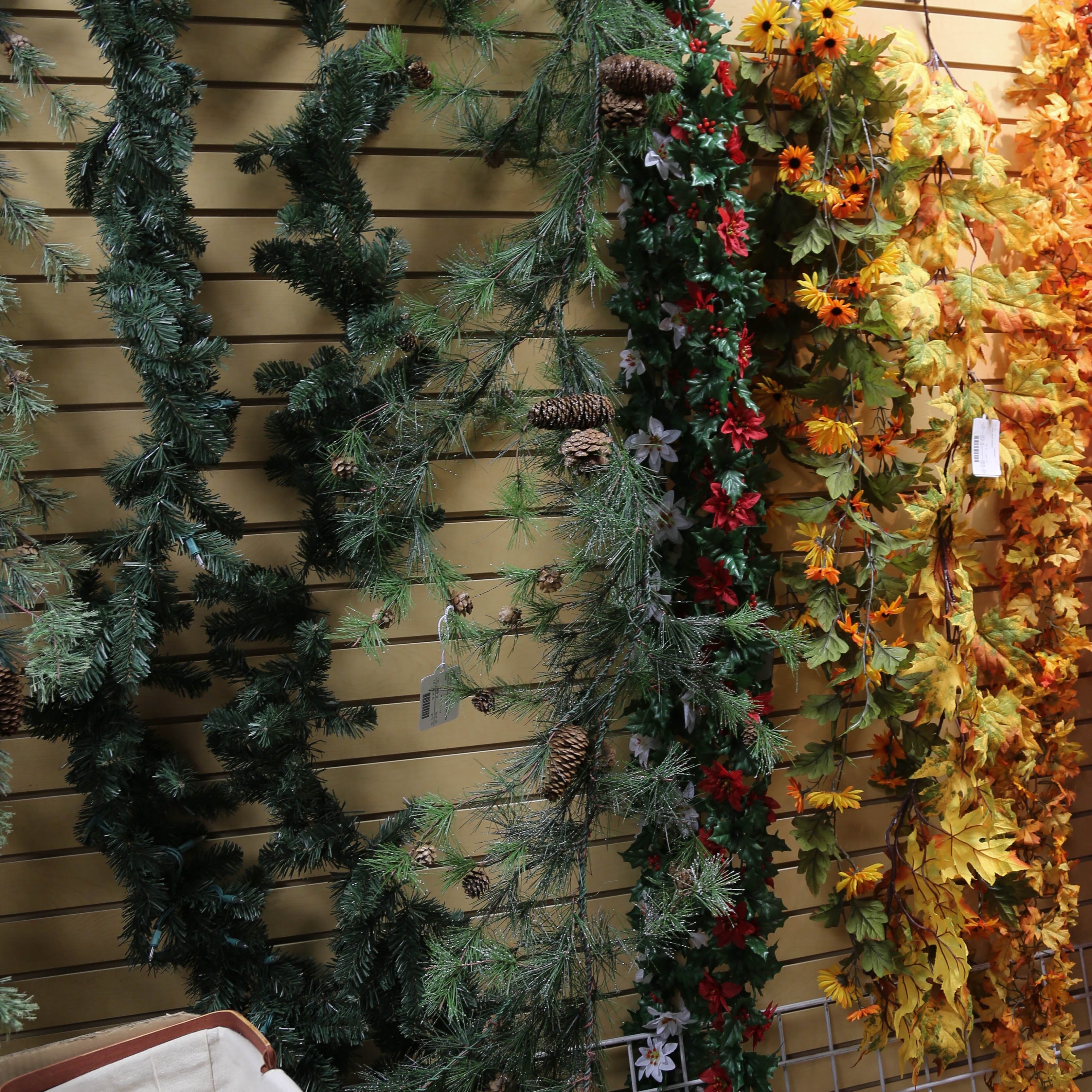 Gerson International 6ft Snowy Ming Artificial Pine Garland, Green