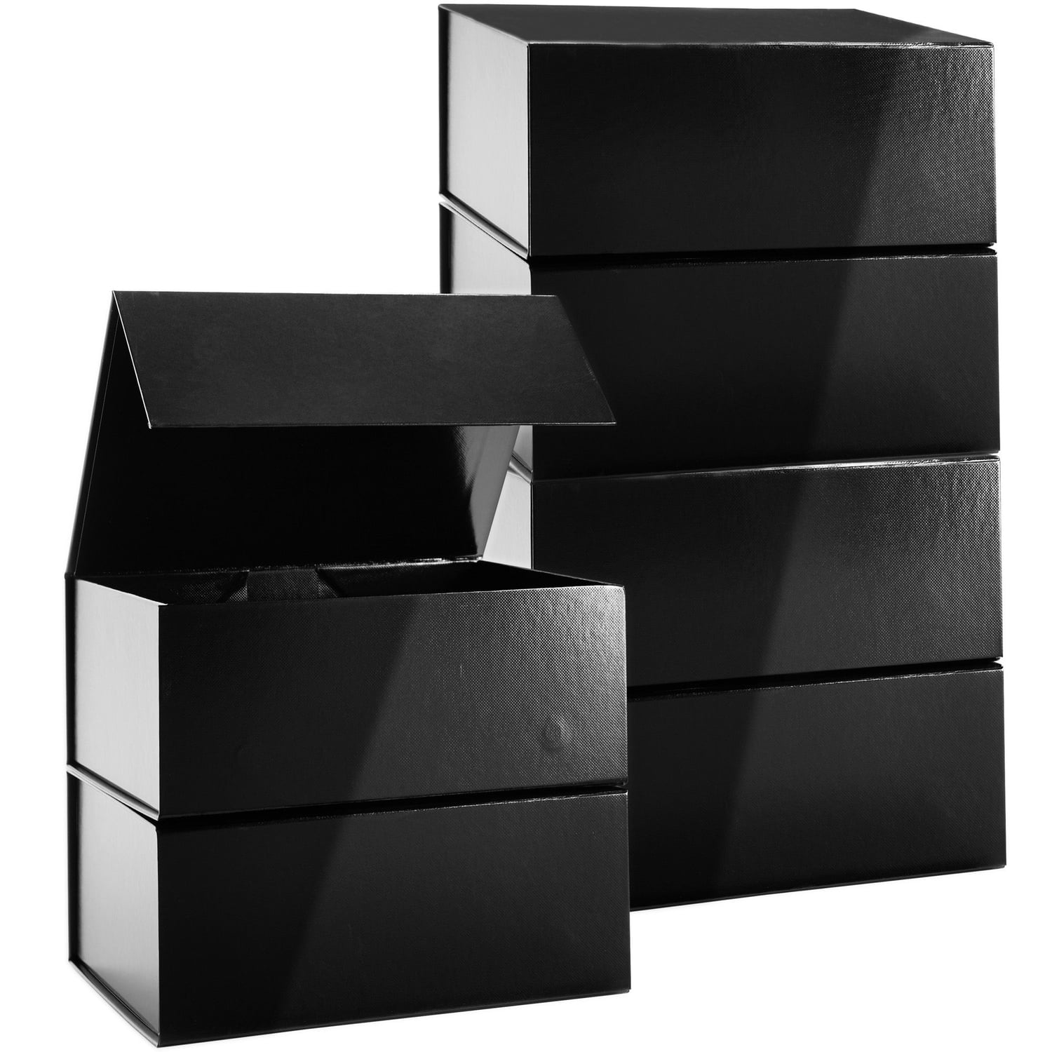 6 Pack Magnetic Gift Boxes with Lids, 9.5 x 7 x 4 Inches for Birthday, Wedding, Groomsman and Bridesmaid Proposal Box (Pink)