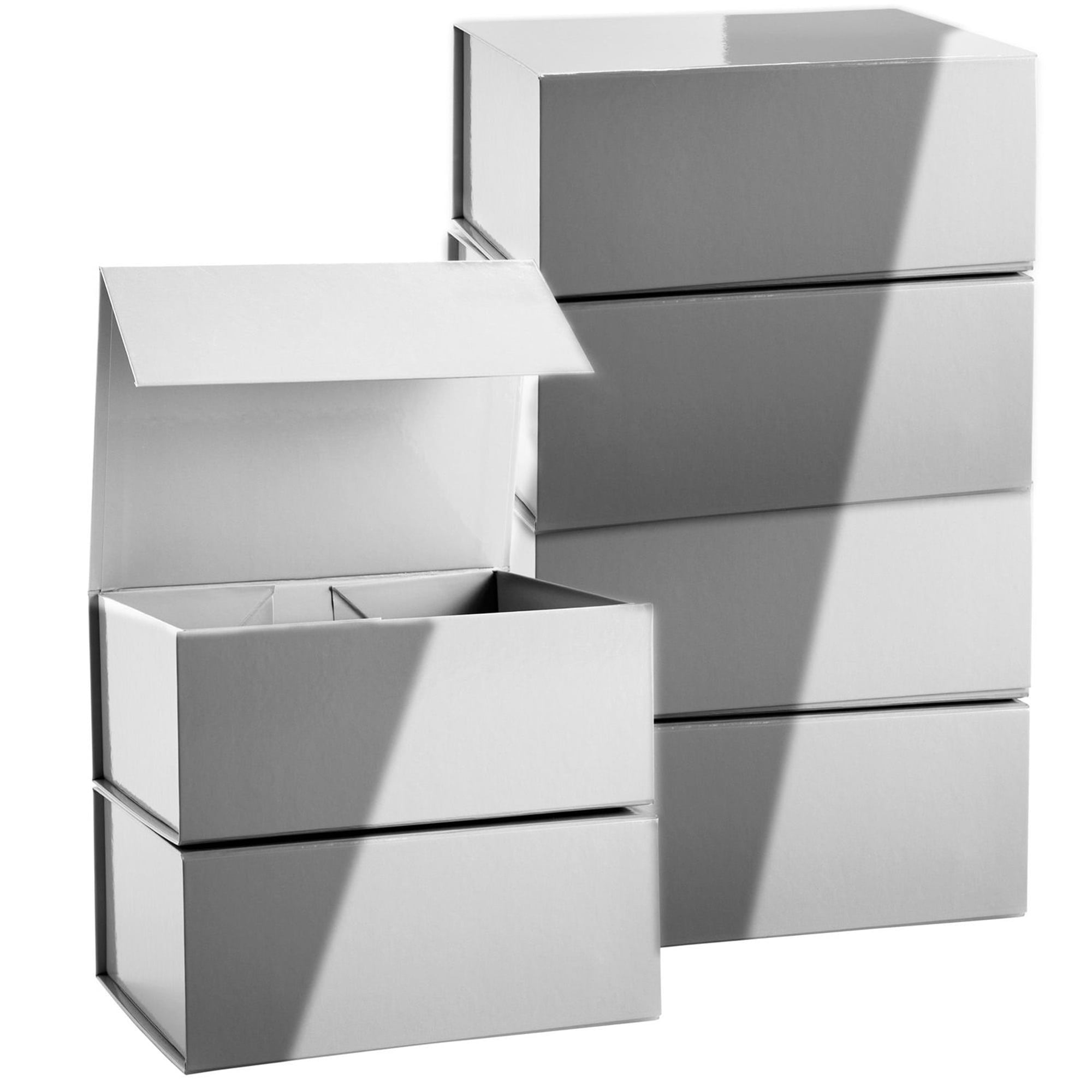 6 Pack Magnetic Gift Boxes with Lids, 9.5 x 7 x 4 Inches for Birthday, Wedding, Groomsman and Bridesmaid Proposal Box (Pink)