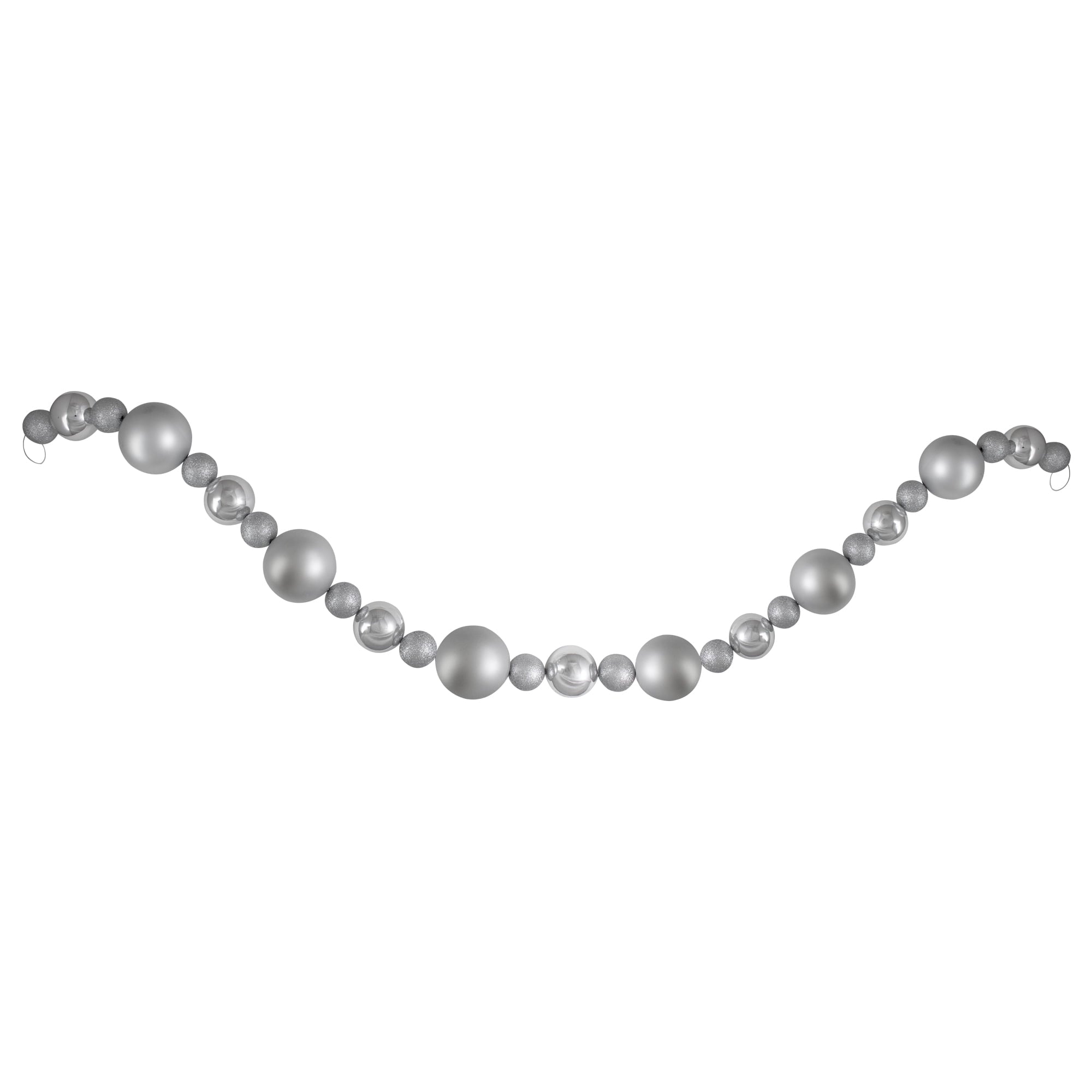6' Silver Splendor Shatterproof Ball Artificial Christmas Garland - Unlit