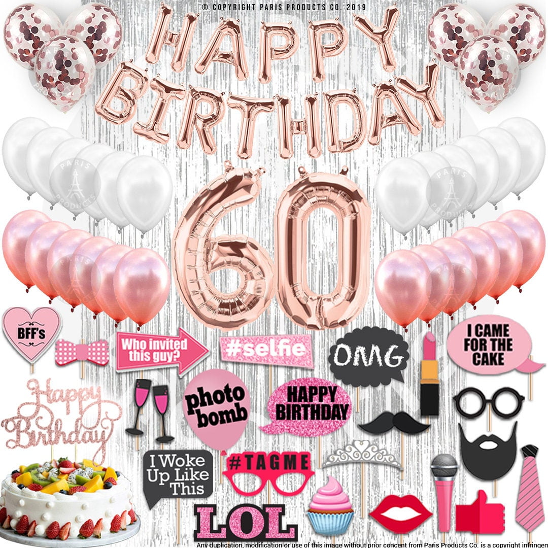 4th Birthday Decorations Party Supplies, Rose Gold 4Number Balloons 4th Foil Mylar Balloons Latex Balloon Decoration 4th Birthday Gifts