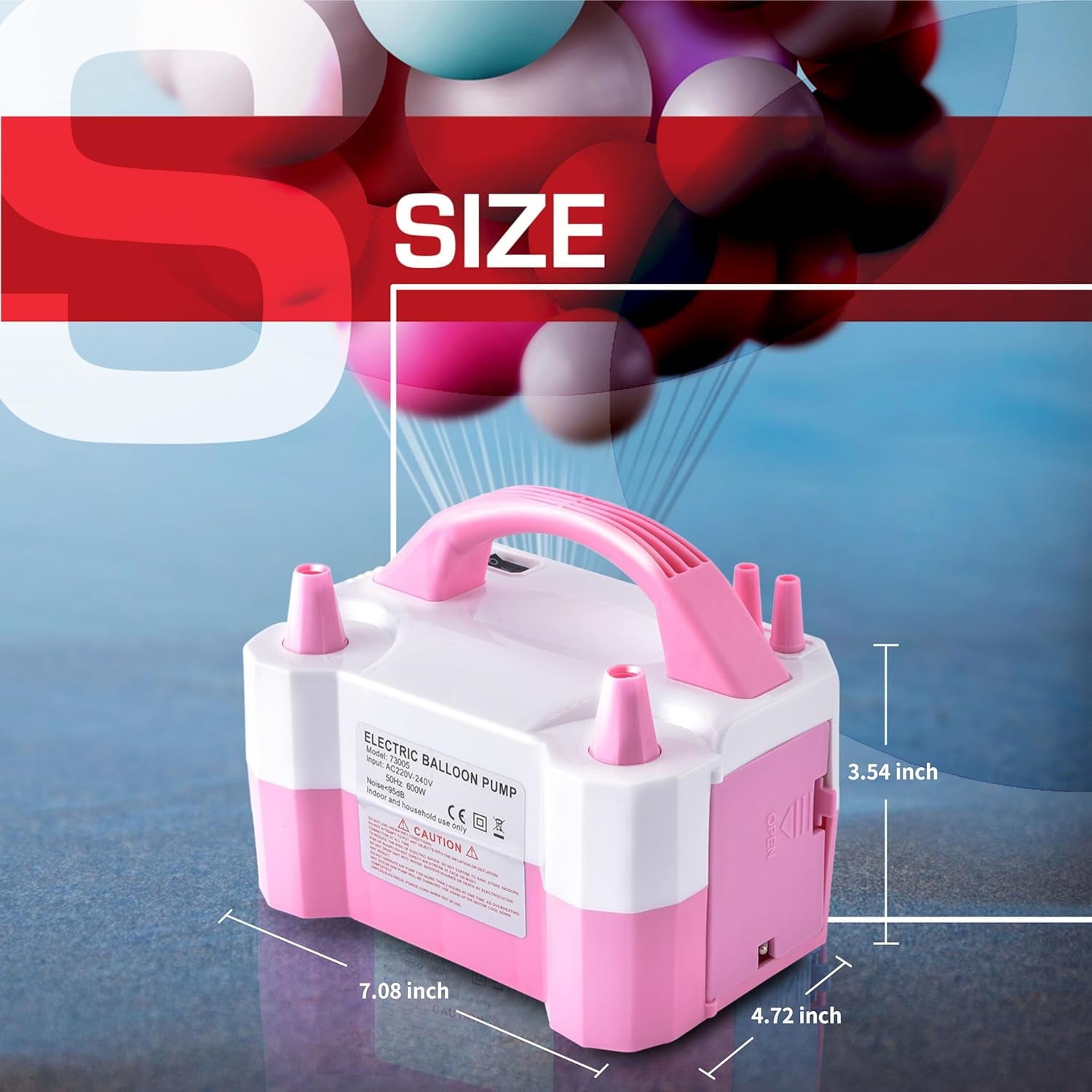 Electric Air Balloon Pump, Portable Dual Nozzle Electric Balloon Inflator/Blower for Party Decoration,Used to Quickly Fill Balloons - 110V 600W [Pink]