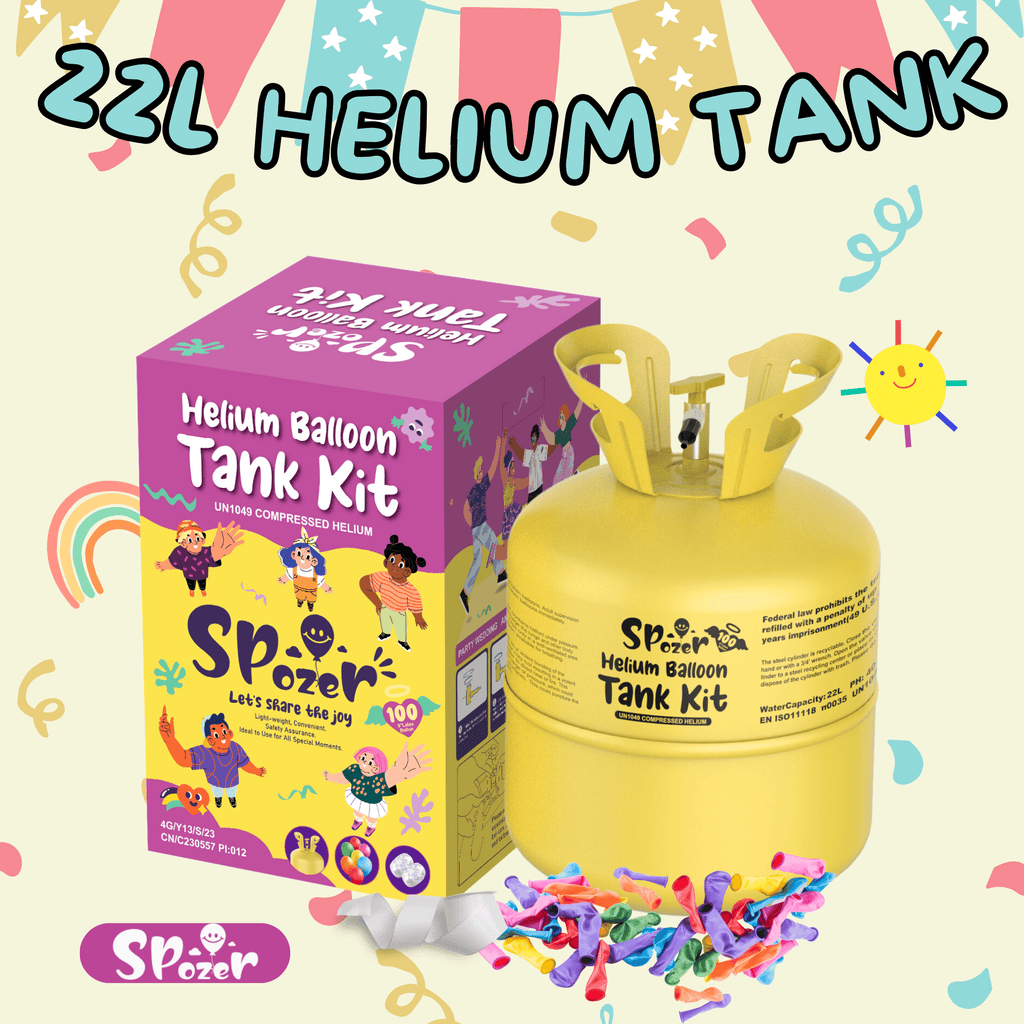 Spozer 22L Helium Tank  up to 100 Latex Balloons at Home Helium  Kit Blend for Birthdays Anniversaries Parties