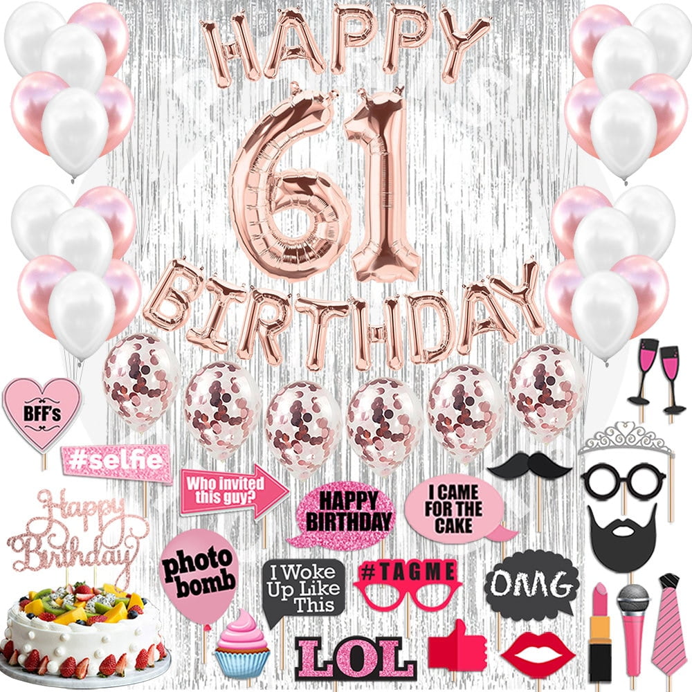 4th Birthday Decorations Party Supplies, Rose Gold 4Number Balloons 4th Foil Mylar Balloons Latex Balloon Decoration 4th Birthday Gifts