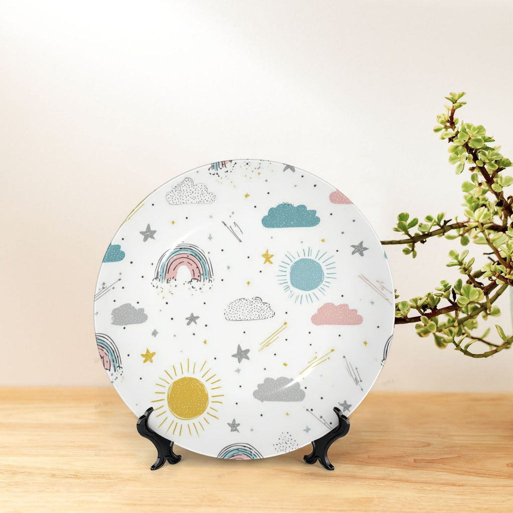 Decorative Plates – Bone China Wall & Table Decor - Rainbow - 7in