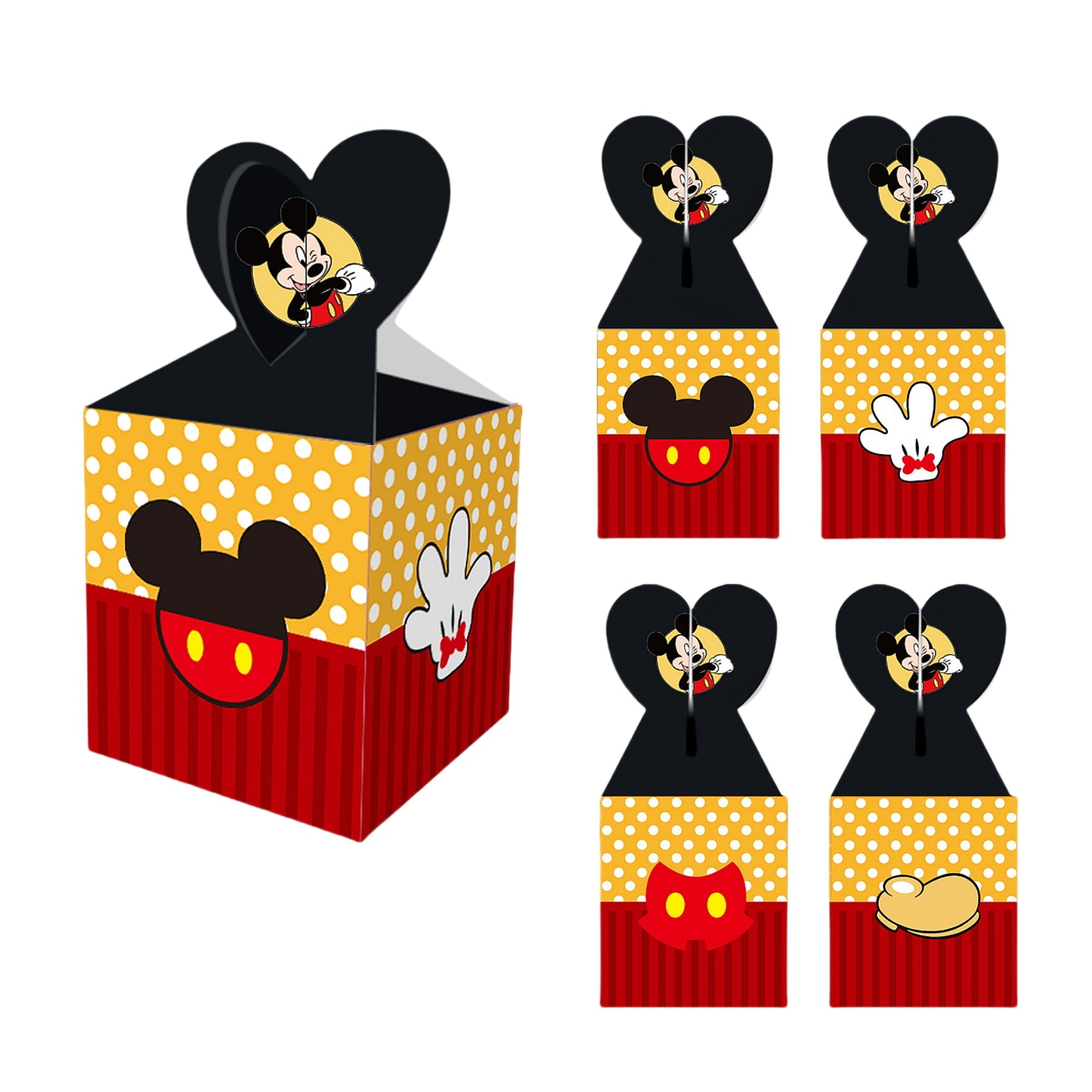 24PCS Mickey Party Candy Boxes for Anime Theme Birthday Party Supplies Decor,Kids Birthday Game Party Kraft Paper Gift Bag Decoration