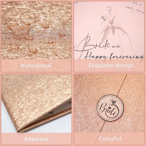 Rose Gold Bridal Shower Decorations, Bride to Be Guest Book Alternative, Bachelorette Signature Book 18" x 12", Great Bridal Shower Keepsake Gifts