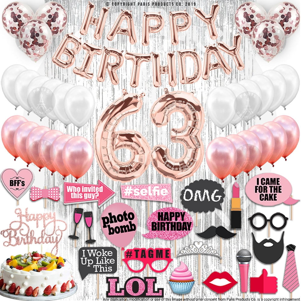 4th Birthday Decorations Party Supplies, Rose Gold 4Number Balloons 4th Foil Mylar Balloons Latex Balloon Decoration 4th Birthday Gifts
