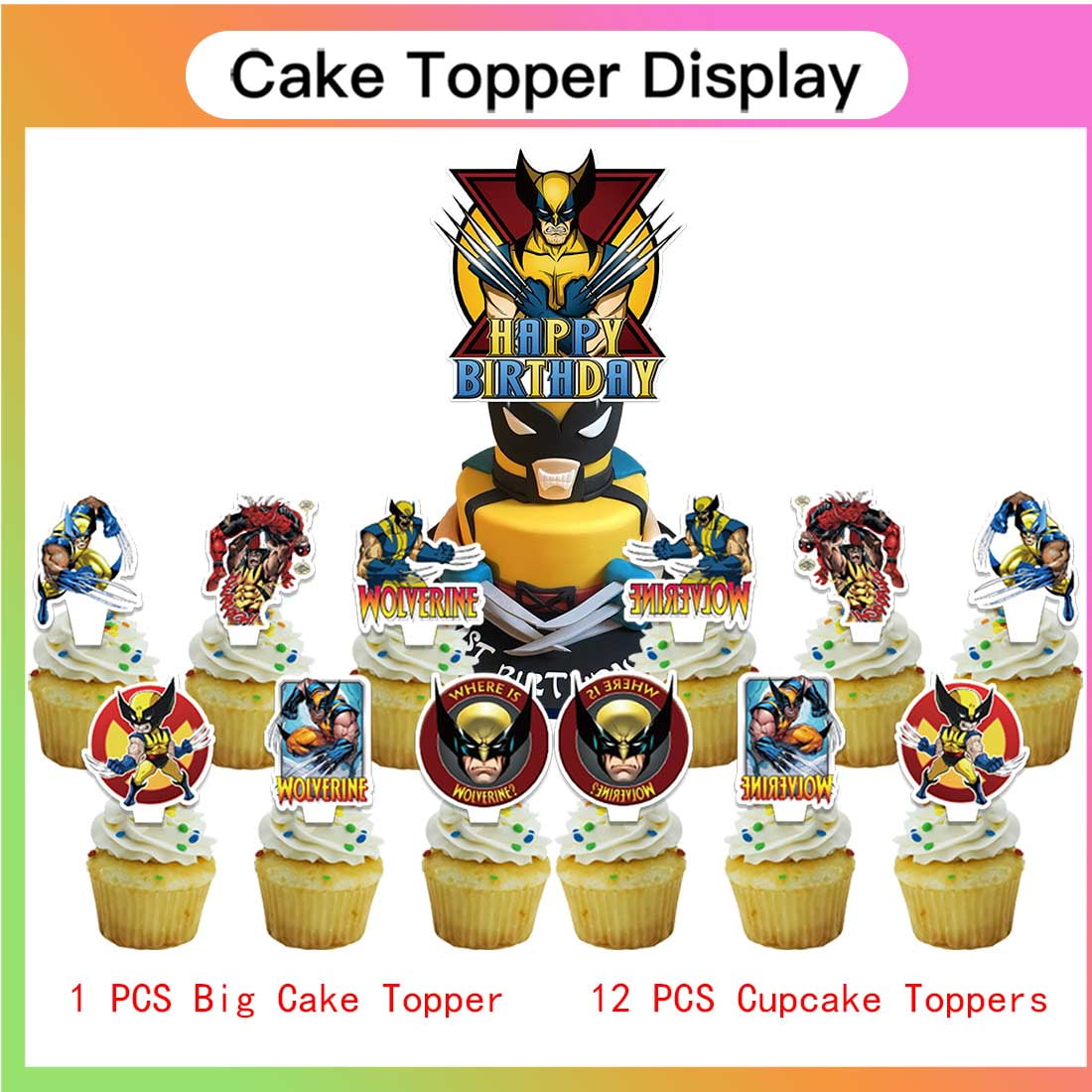 Wolverine X-men Party Supplies Decor Tableware Backdrop Banner Cake Topper Balloons Birthday Decorations