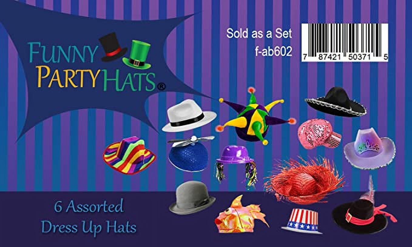 6 Costume & Party Hats by Funny Party Hats