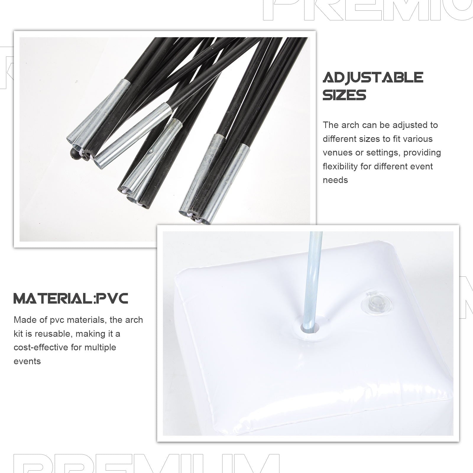 unbranded  Arch Set Balloon Kit with Base Inflatable Shaped Balloons Decoration Wedding Baby White