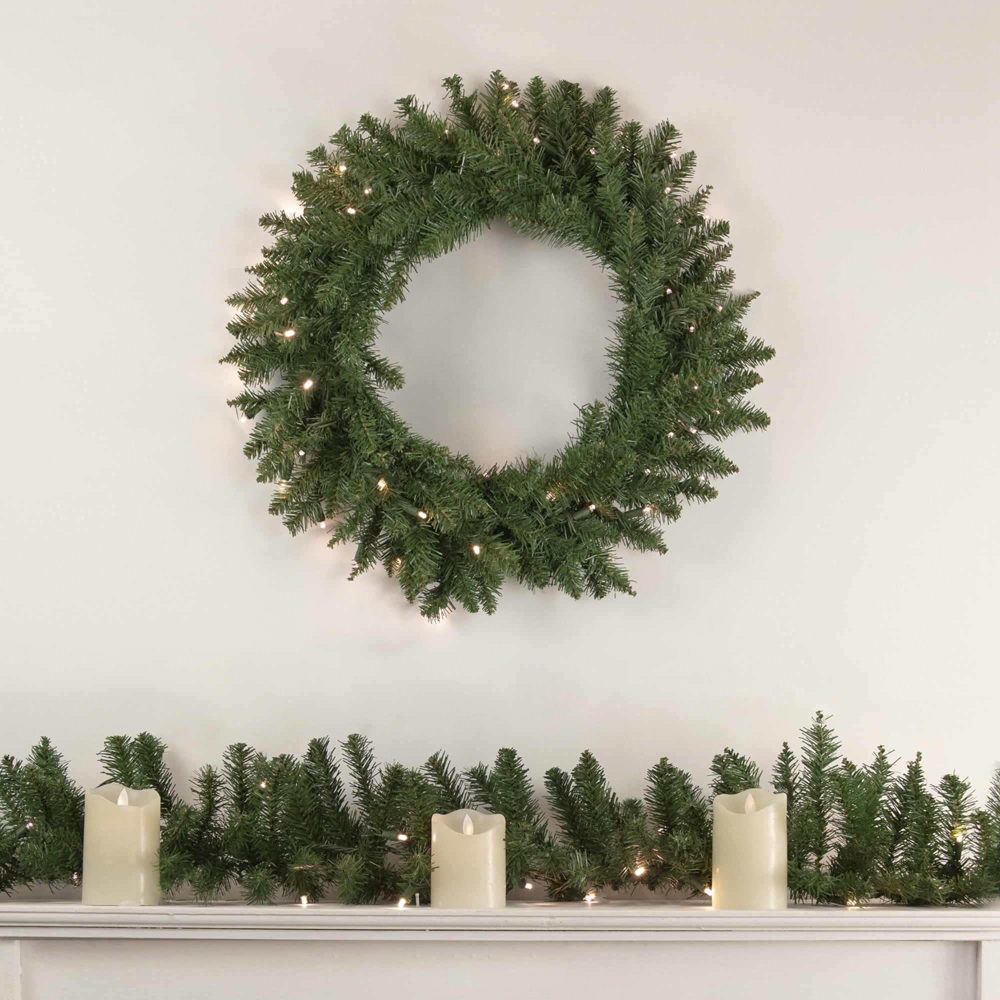 Northlight Pre-Lit Winona Fir Artificial Christmas Garland - 9' x 12" - Warm White LED Lights