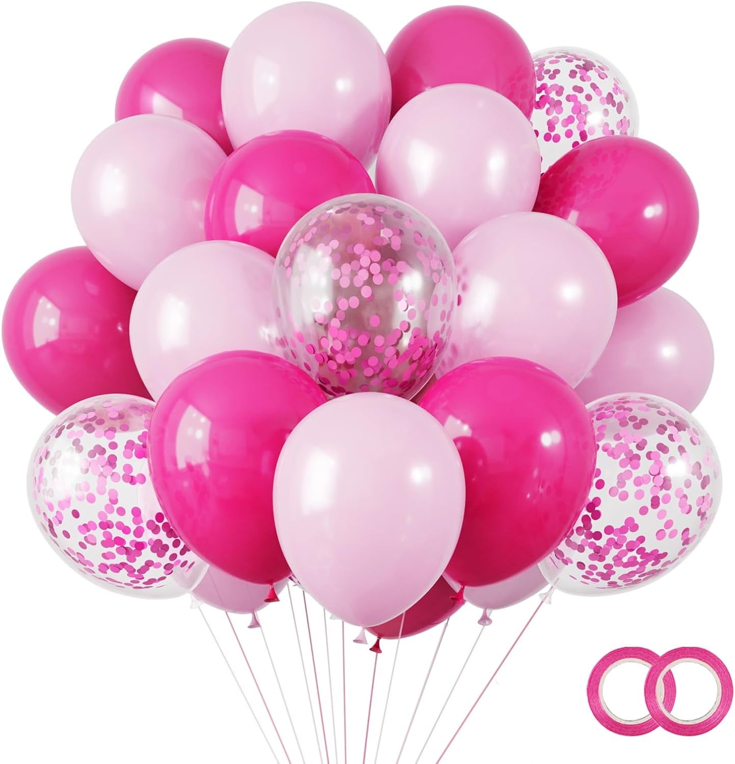 65 Pcs 12 Inches Lavender Purple Balloons, Purple Metallic and Confetti Balloons for Valentine's Day, Baby Shower, Girls Birthday, Wedding, Anniversary Party Decorations