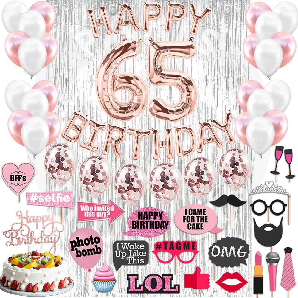 4th Birthday Decorations Party Supplies, Rose Gold 4Number Balloons 4th Foil Mylar Balloons Latex Balloon Decoration 4th Birthday Gifts