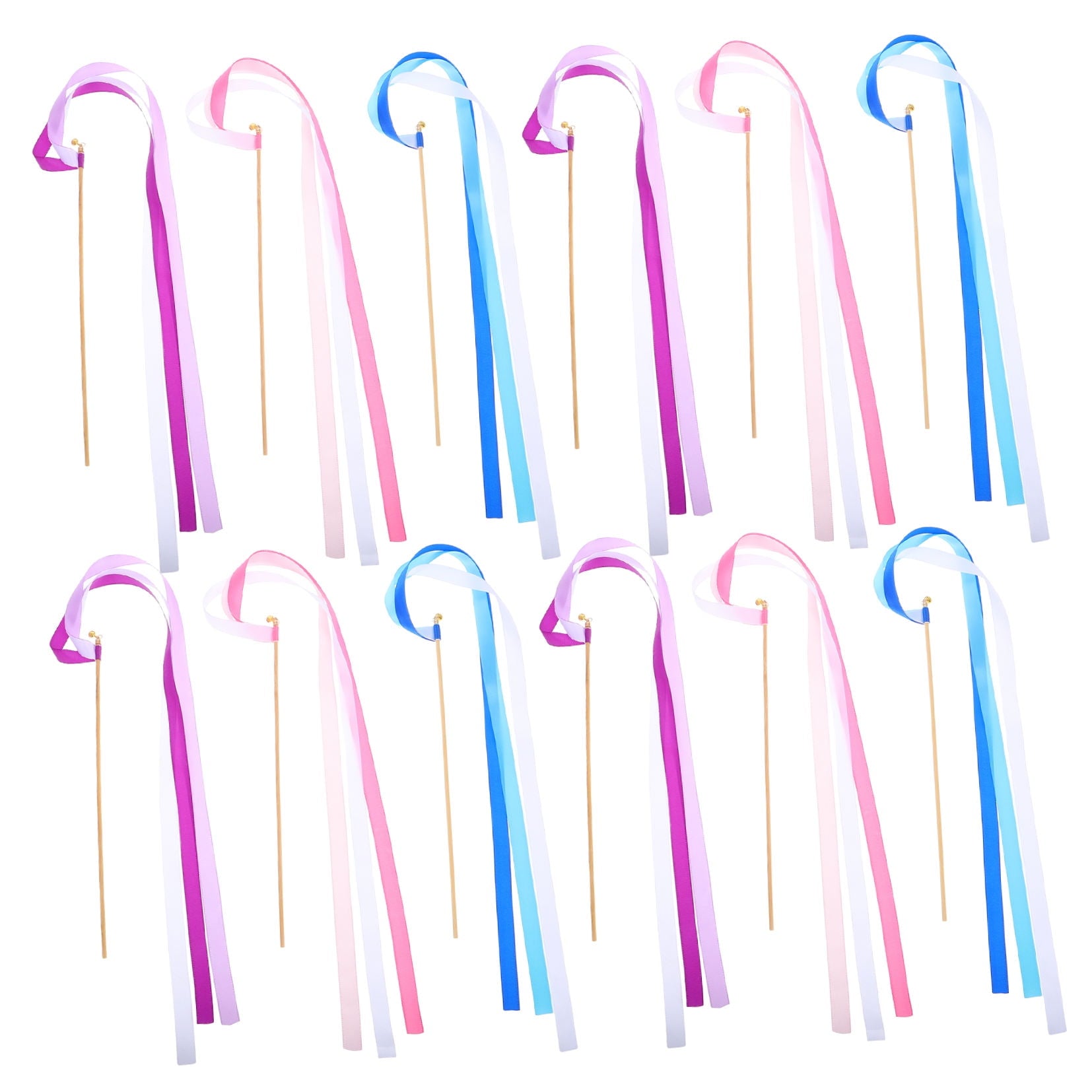 OUNONA Raindrops 30pcs Wedding Ribbon Sticks Party Streamers Wands Exit Decor Accessories
