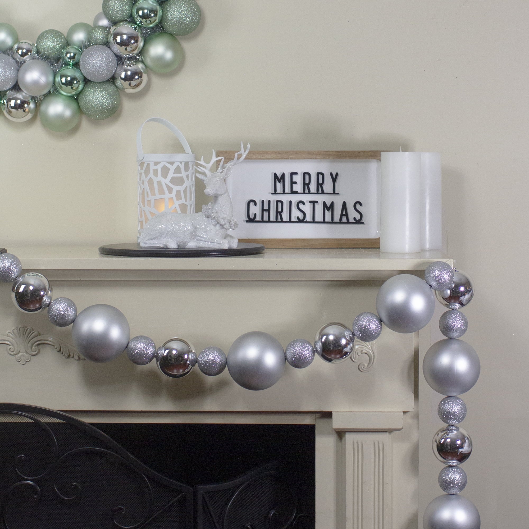 6' Silver Splendor Shatterproof Ball Artificial Christmas Garland - Unlit
