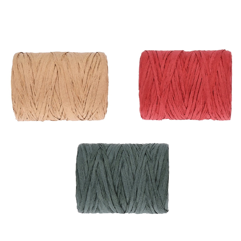 Raindrops  3 Pieces Christmas Decor Rattan Material Raffia Rope Wrapping Gift Boxes
