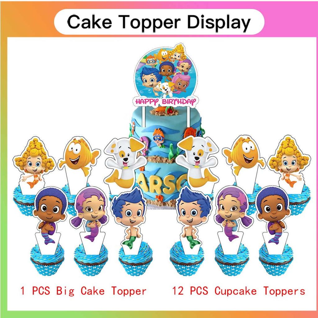 Bubble Guppies Balloons Party Supplies 2nd Decor Tableware Birthday Cake Topper Decorations Banner Backdrop