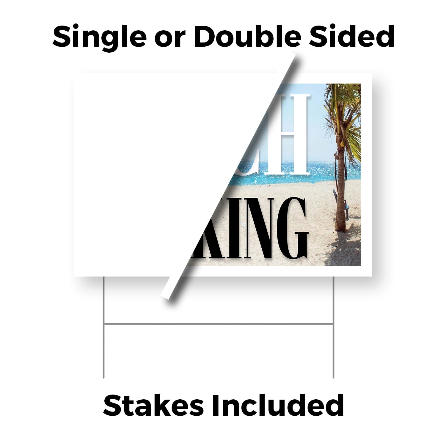 Beach Parking Yard Sign 12 Inch x 16 Inch Single Sided Weatherproof Heavy-Duty Plastic with Stake | Coastal Signage, Clear Directions, Durable for Outdoor Use | Made in USA