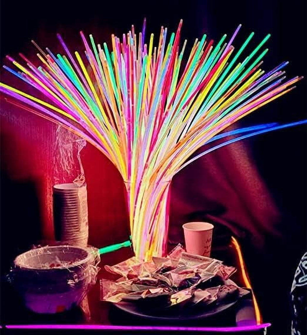 Glow Sticks Bulk 100ct 22'' Glow Necklaces with Connectors, for Party Festivals Raves Birthday Wedding