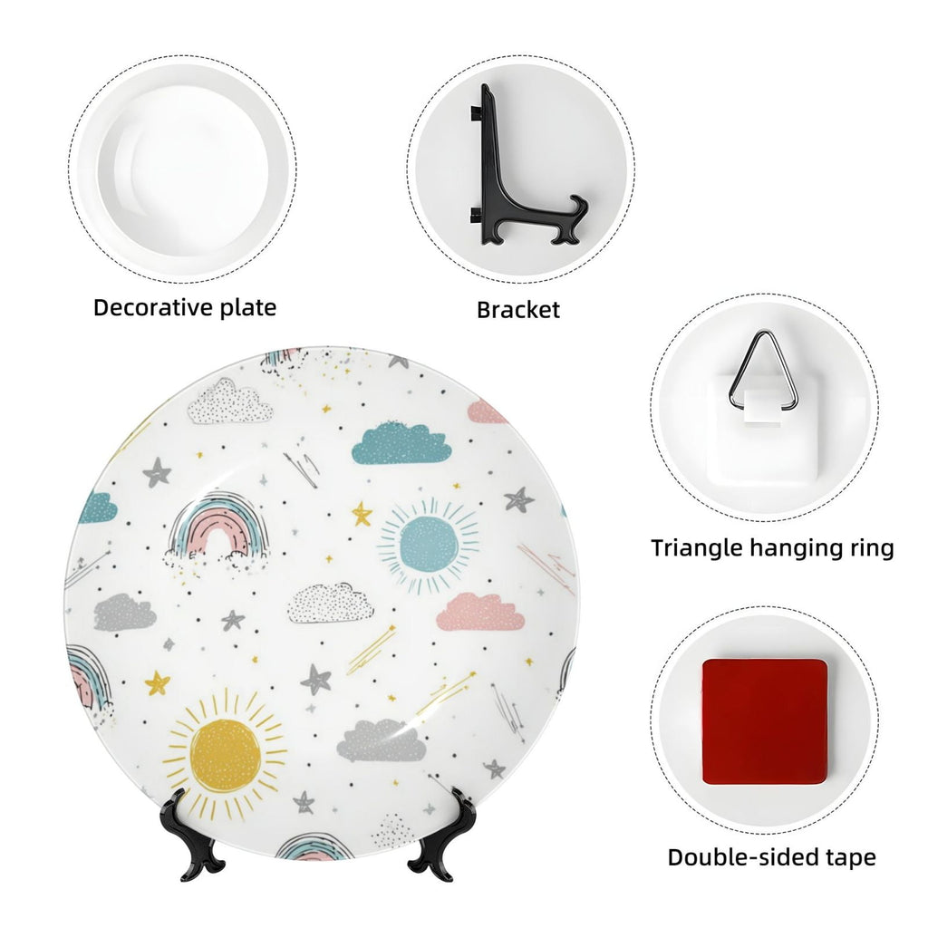 Decorative Plates – Bone China Wall & Table Decor - Rainbow - 7in