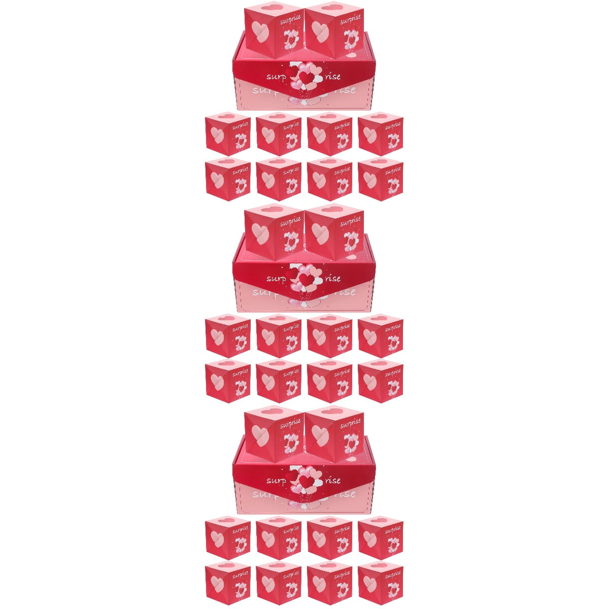 3 Sets  Valentine Day Candy Boxes Gift Wrapping Box Small Gift Box Holiday Bouncing Explosion Gift Box