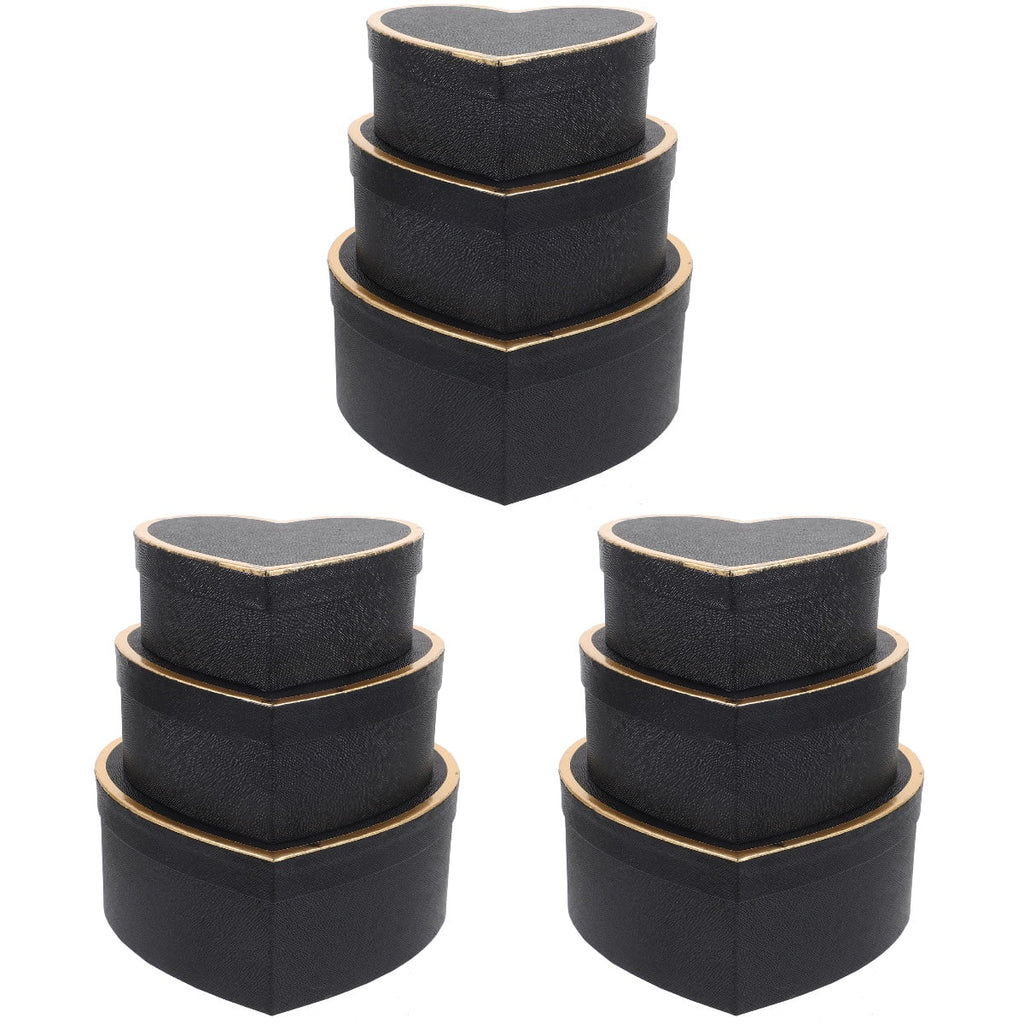 FRCOLOR 9 Pcs  Heart Shaped Gift Box Paper Made Paper Wrapping Box Delicate Small Gift Packing Case With Ribbon