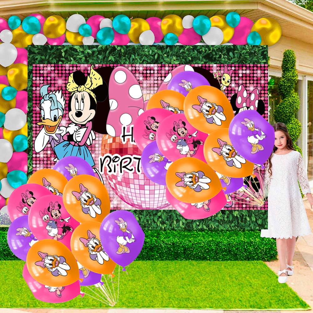 Daisy Minnie Bowtique Party Supplies Plates Decorations Birthday Cake Topper Banner Decor Backdrop Balloons
