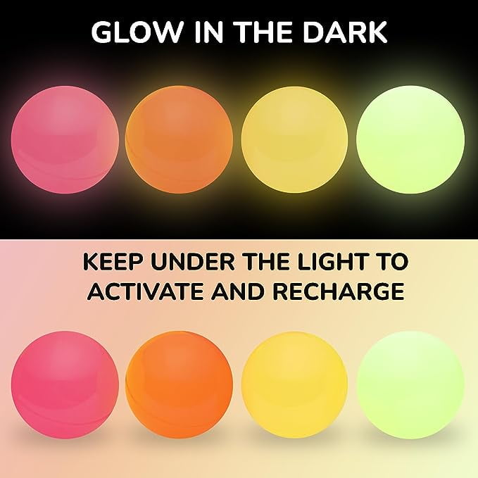 25 mm Glow in The Dark Bouncy Balls - Glow Party Bouncing Balls for Kids