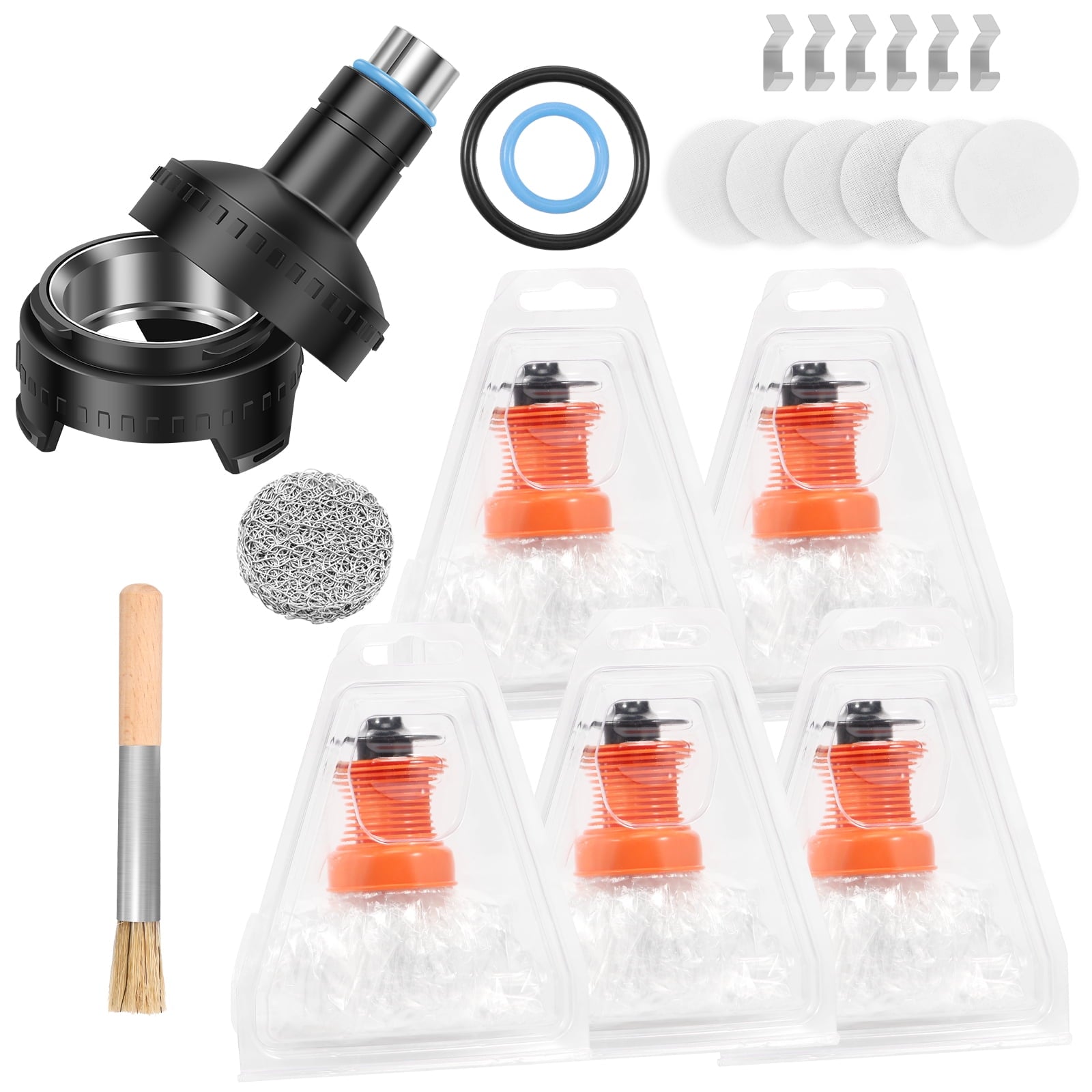 6Pcs Balloon Replacement Set Plastic Balloon Refill Set Wear Rsistant Balloon Bags Filling Chamber Tube Kit Waterproof Balloon Evaporator Air Tube Fitting Kit for V0lcan0