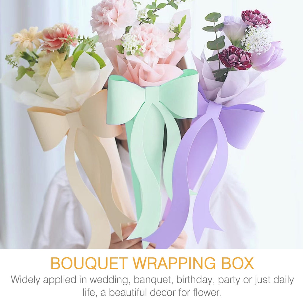 Worgeous  10 Sets Flower Box Packaging Material Paper Bags for Gifts Clear Goodie Green