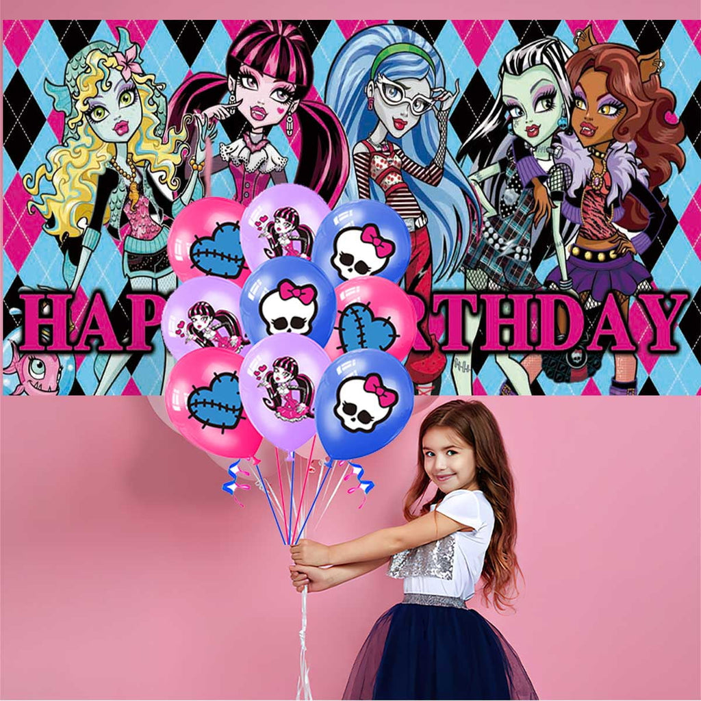 Monster High Birthday Party Supplies Balloons Plates Decoration Cake Topper Decor Tableware Banner Backdrop