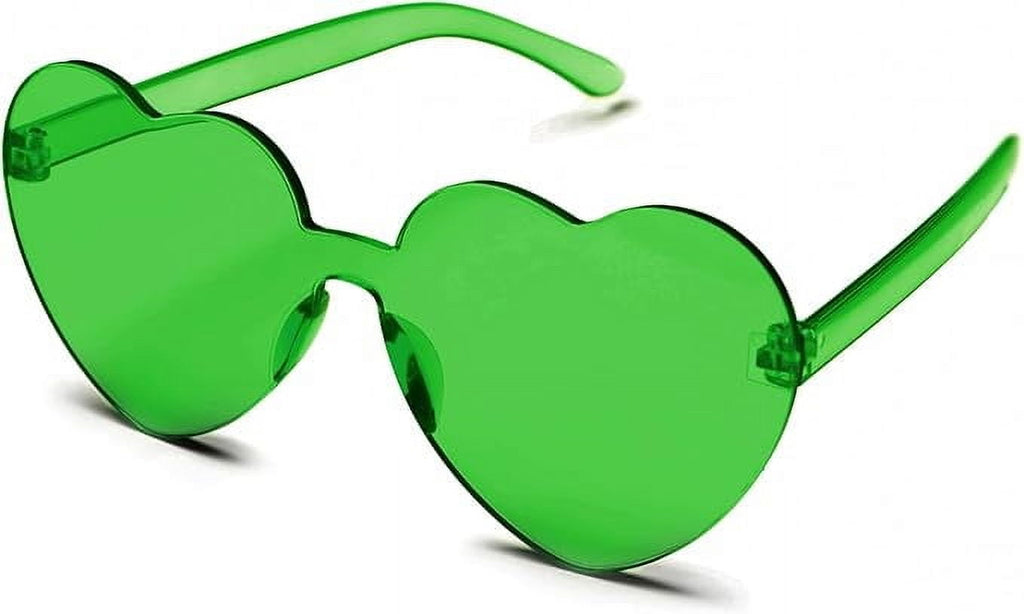 4E’s Novelty Green Cowboy Hat with Feathers & Heart Sunglasses – St. Patrick’s Day Fun