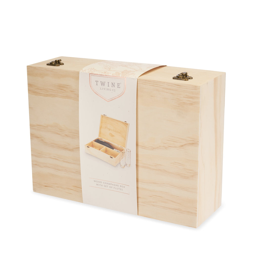 Twine Champagne Bottle Gift Box, 1 Bottle and 2 Champagne Flutes, Gifts